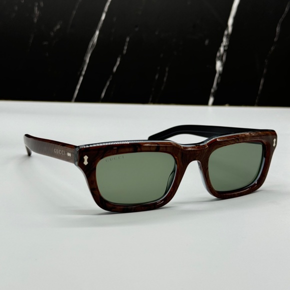 NEW GG1524S 003 GUCCI BROWN GREEN SQUARE UNISEX GUCCI SUNGLASSES - Picture 4 of 11